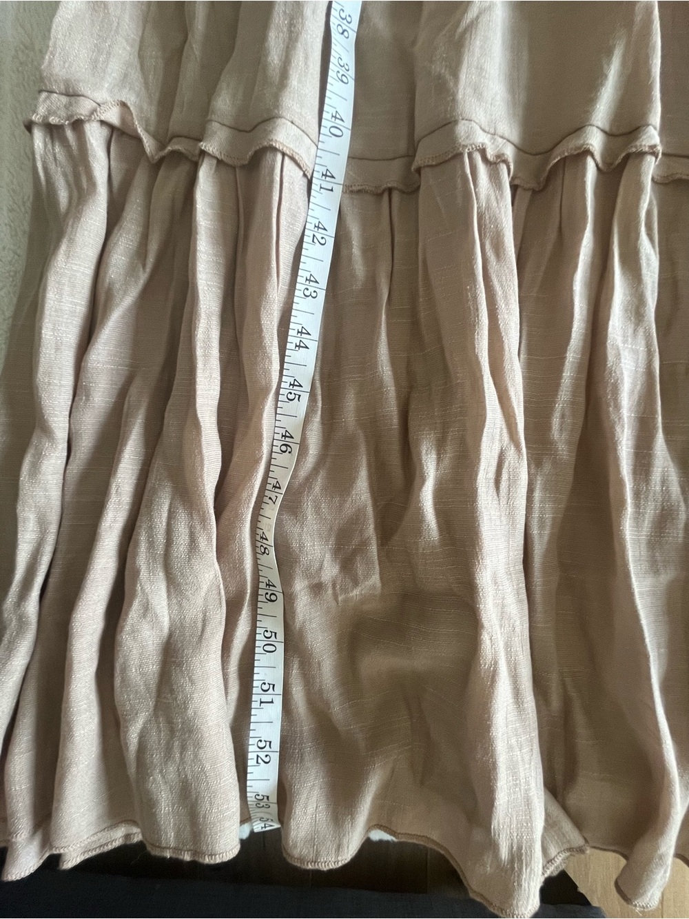 Rebellion Cottagecore Boho Taupe Crochet Lace-Trim Tiered Maxi Dress US M ✨NWT - Picture 7 of 16